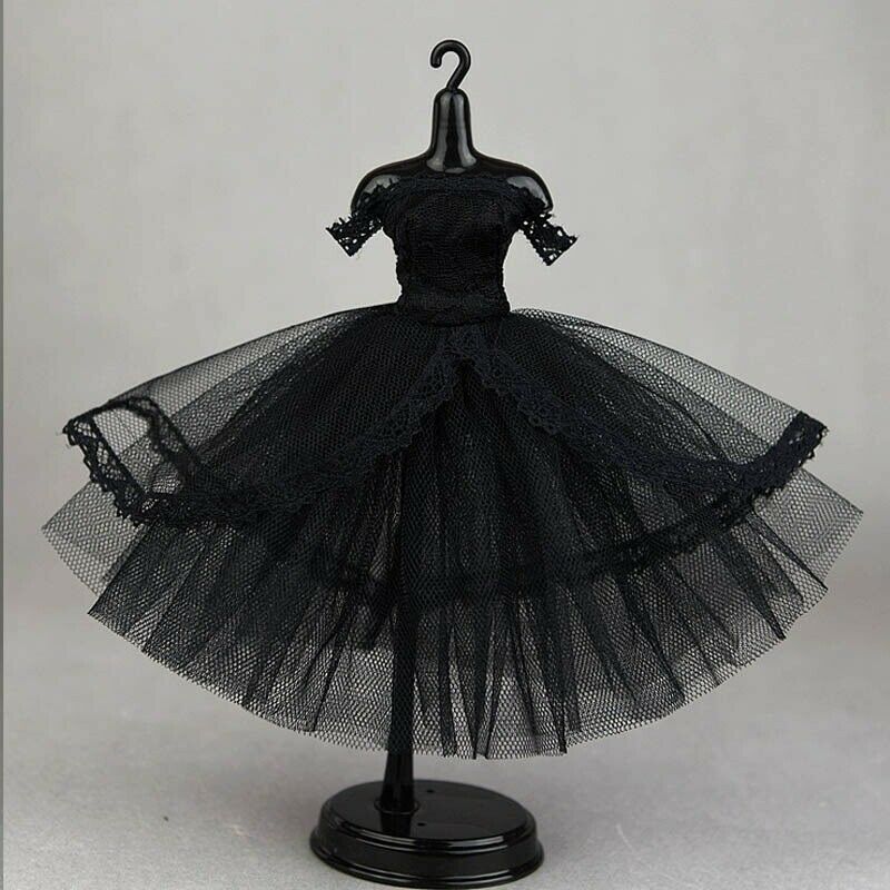 Black Party Dress For Barbie Dolls Clothes Fashion Outfit Gown X-mas Gift Toys