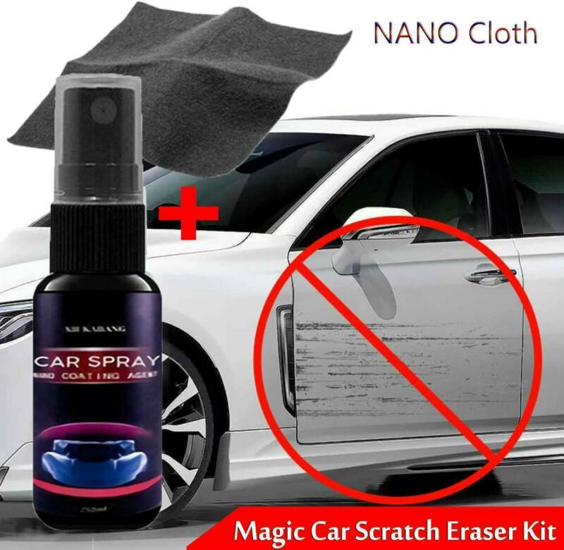 Nano Magic Car Scratch Remover Cloth & Car Nano Repairing Spray Oxidation Liquid