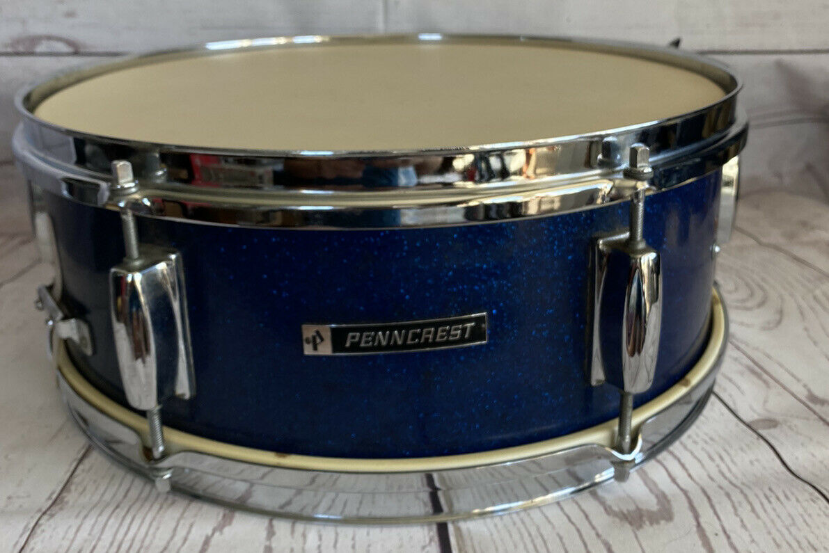 Vintage Penncrest Blue Metal Flake 14” Snare Drum L@@k!