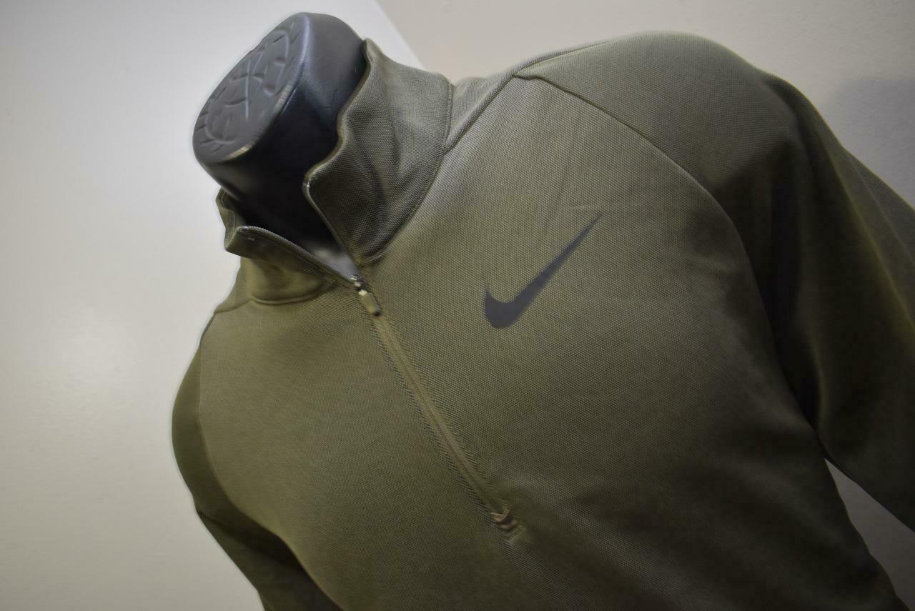 Nike Running Zip Neck Sweater Jacket Dri Fit Green Athletic Mens Size Medium