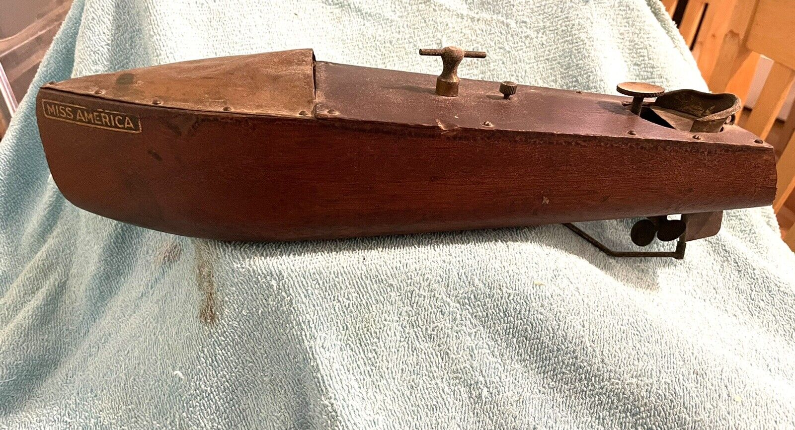 Mengel Playthings Miss America Antique Toy Boat-rare Example