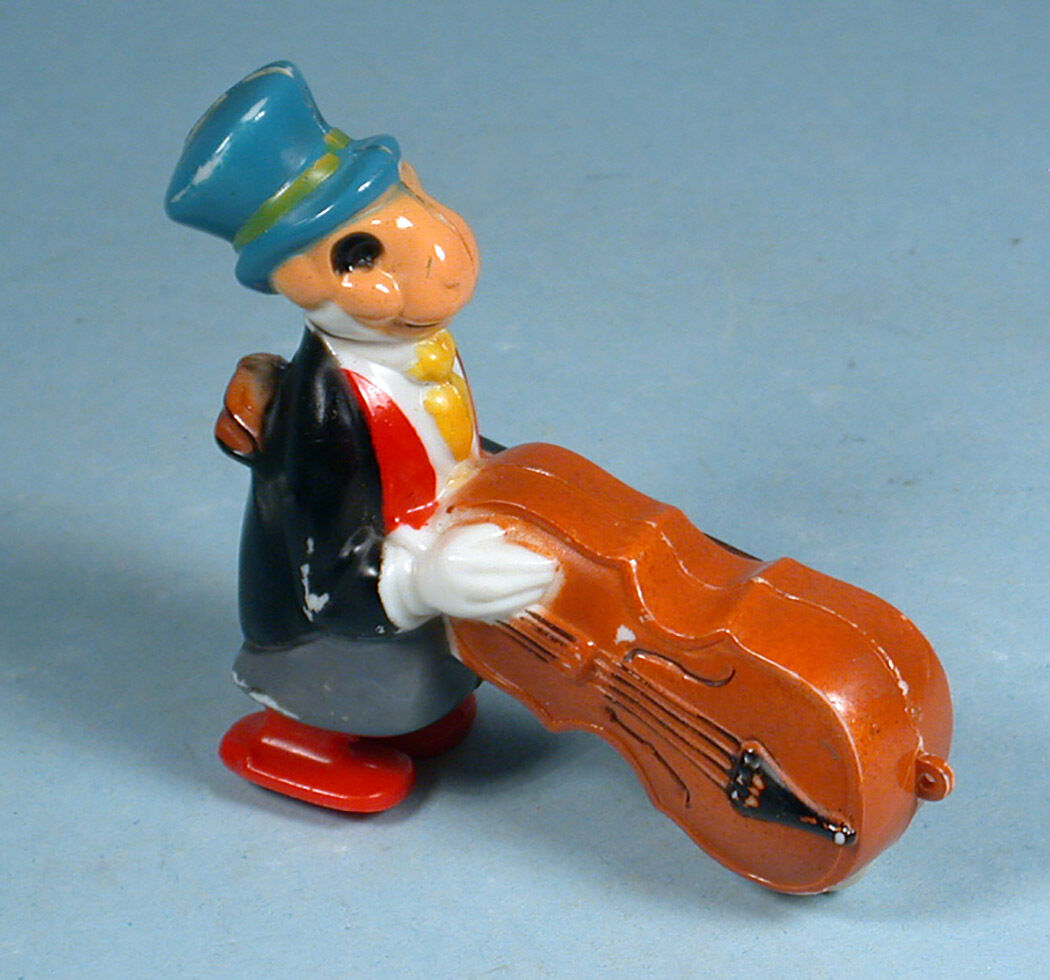 1950-1960s Jiminy Cricket Incline Ramp Walker Toy Marx Walt Disney W/bass Fiddle