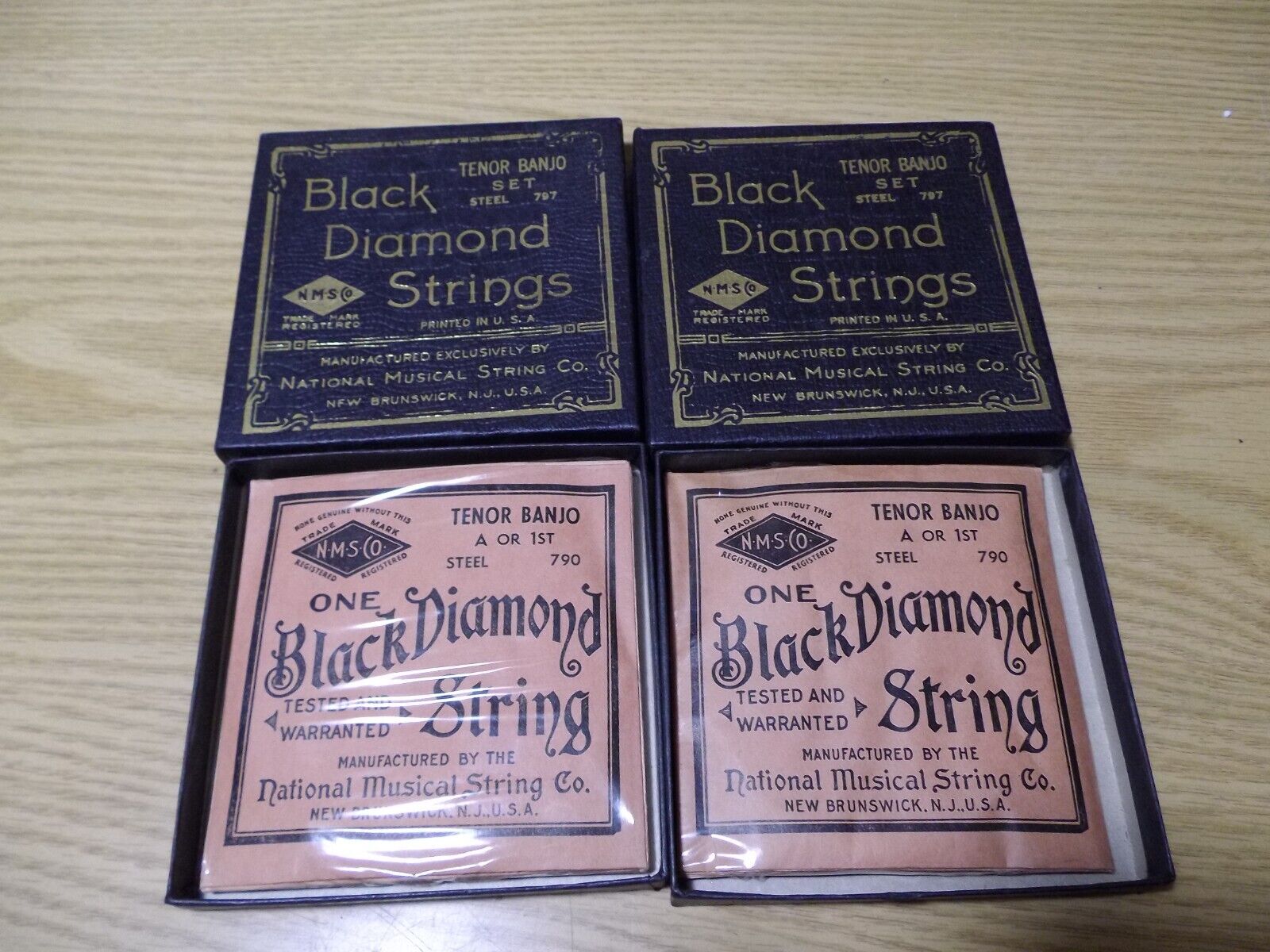 2 Sets Nos Vintage Black Diamond Tenor Banjo Strings