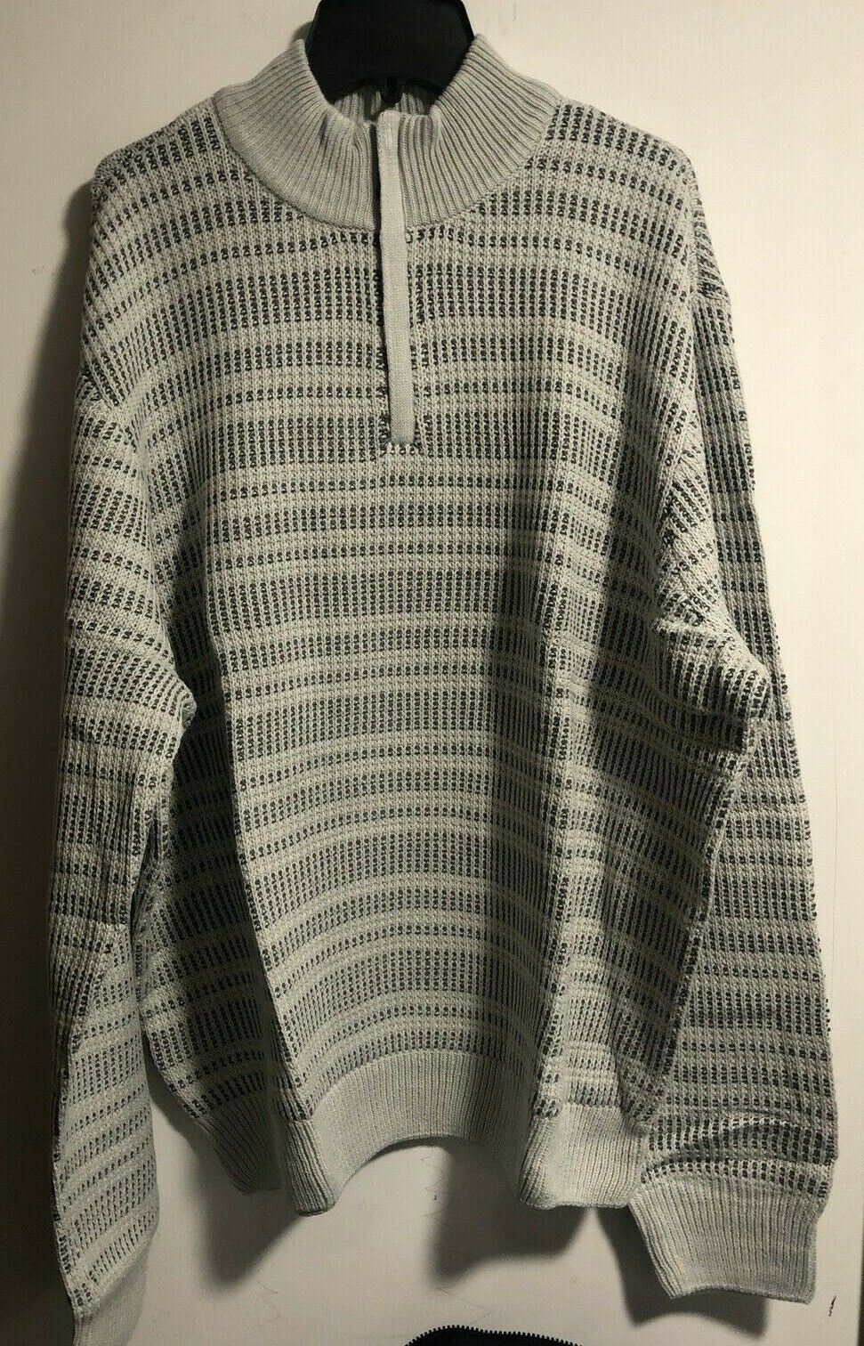 Axist Men's Long Sleeve Mock Neck Quarter Zip Sweater Size Xxl Gray