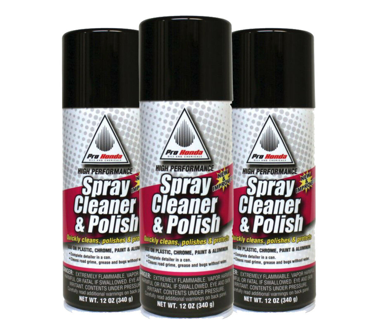 Pro Honda Motorcycle High Performance Spray Cleaner & Polish 3 Cans 12 Oz